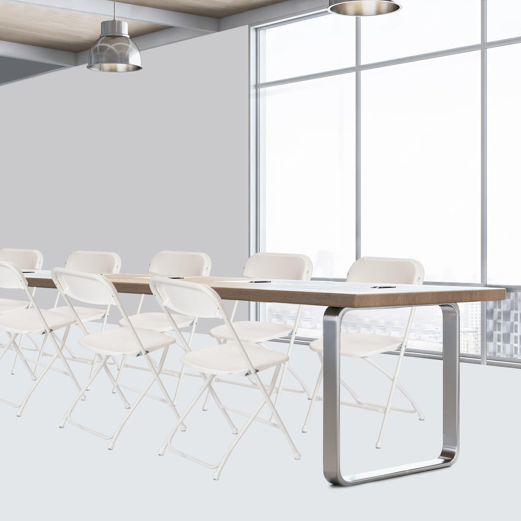 Plastic Folding Chairs Set of 100, White Plastic Folding Chairs, Perfect for Party Event Outside Entertaining, 350