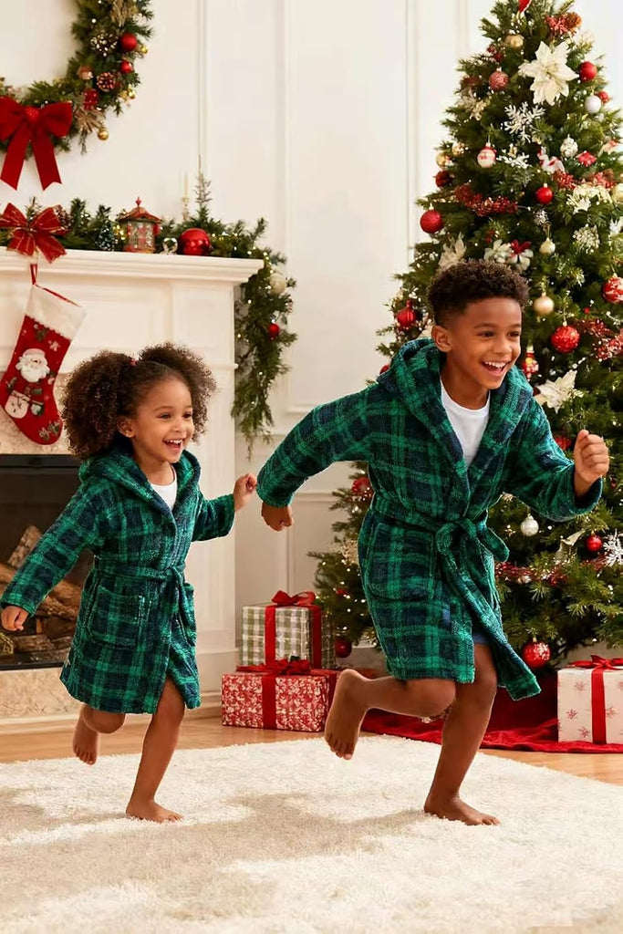 Boys Fleece Robe Hooded Toddler Soft Bathrobe Pajamas Sleepwear for Kids Girls