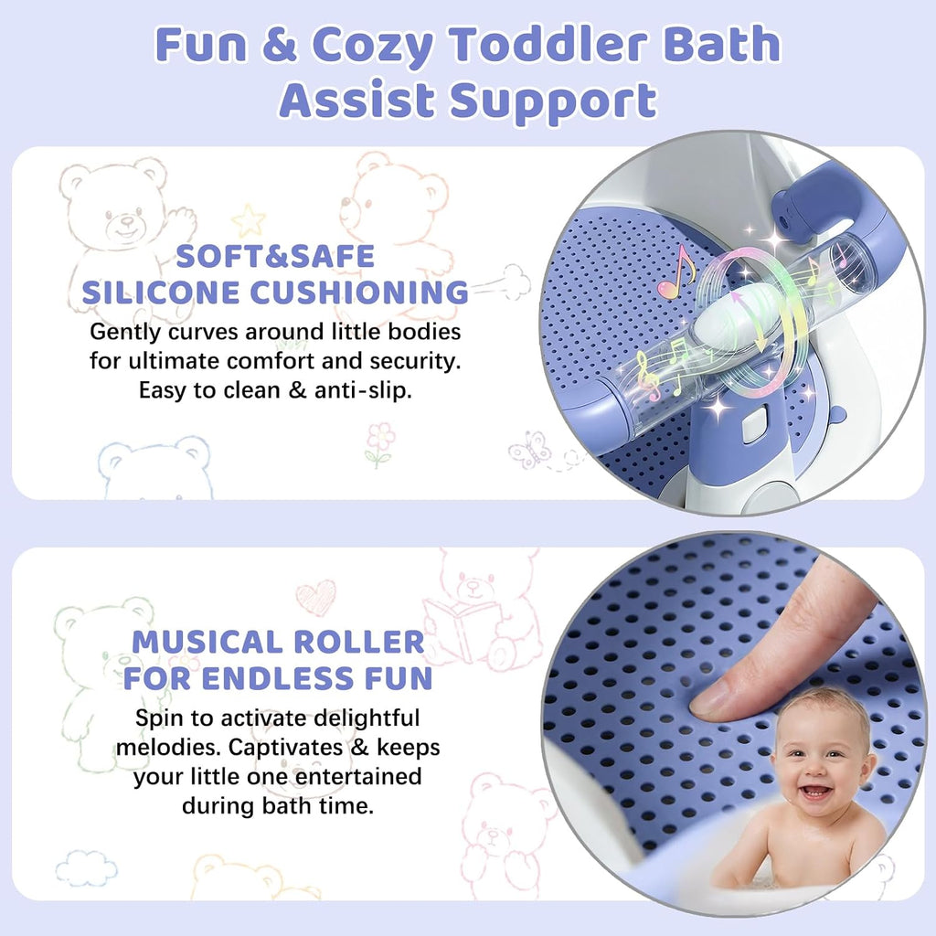 Bath Seat for Babies 6 Months & up Non-Slip Toddler Bath Seats for Sitting Up Infant Bathtub Chair with Suction Cups