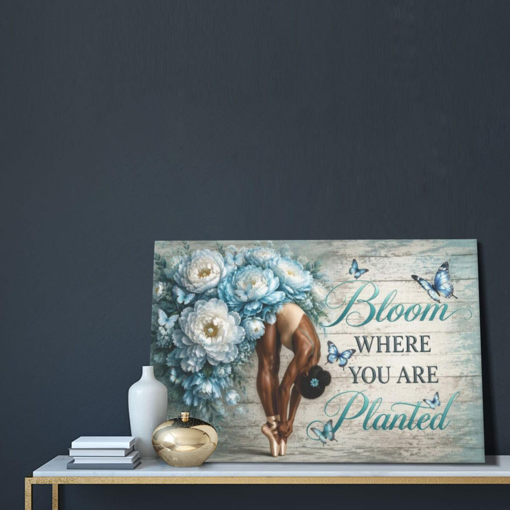 Melanin Ballet Dancer Inspirational Quote Canvas Painting Wall Art 16x24in