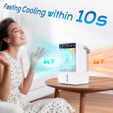 Portable Air Conditioners with 1500ML Tank, 5 Speeds Mini Evaporative Air Cooler with Remote & 2-10H Timer