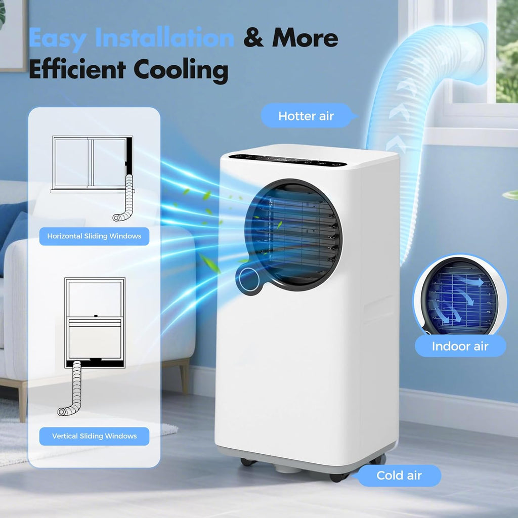 16000 BTU Portable Air Conditioners 5-in-1 with Cooling Dehumidifier Fan, Ultra Quiet, 24H Timer, Auto Shut Off