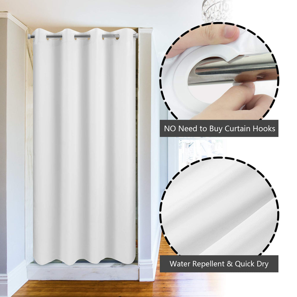 No Hook Stall Shower Curtain or Liner Microfiber White, 60x74