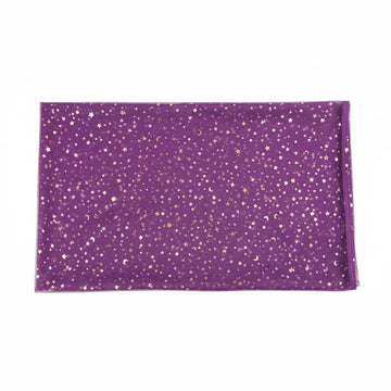 Glitter Tulle Fabric with Star Moon Sequin, 3 Yard x 59" Wide Rolls, Sparkly Sheer Material for Tutu Skirts &