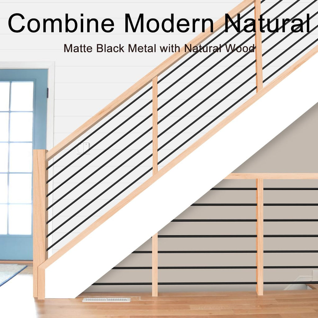 10 Pack 6 FT x 5/8 inch Iron Horizontal Balusters for Stair Interior