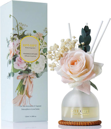 Reed Diffuser Set, 4.06 oz Scent Diffuser with 6 Sticks,Home Fragrance,Reed Diffuser Shelf Decor Jasmine Rose - Set of 100
