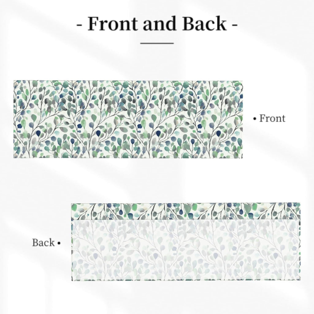 Spring Leaves Valances for Windows, Boho Kitchen Curtains Valances, Farmhouse Grey Green Branch Window Treatments