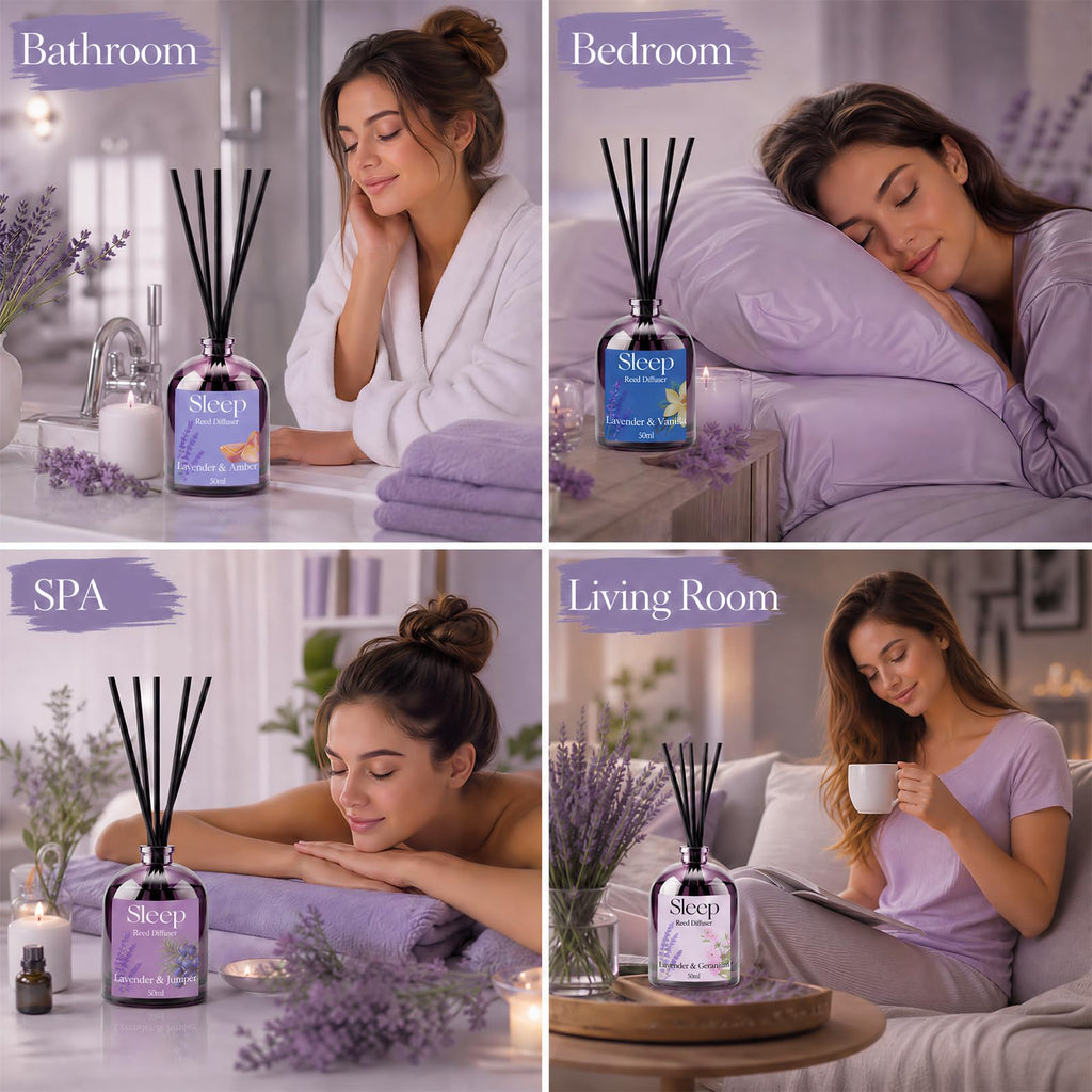 Reed Diffuser Set, Lavender Essential Oil for Sleep, 6.7 FL Oz