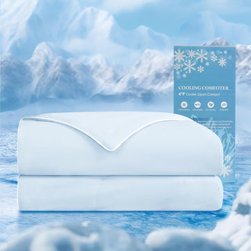 Cooling Comforter Queen Size - Cooling Blanket for Hot Sleepers and Night Sweats, Q-Max>0.45 Double-Sided Silky