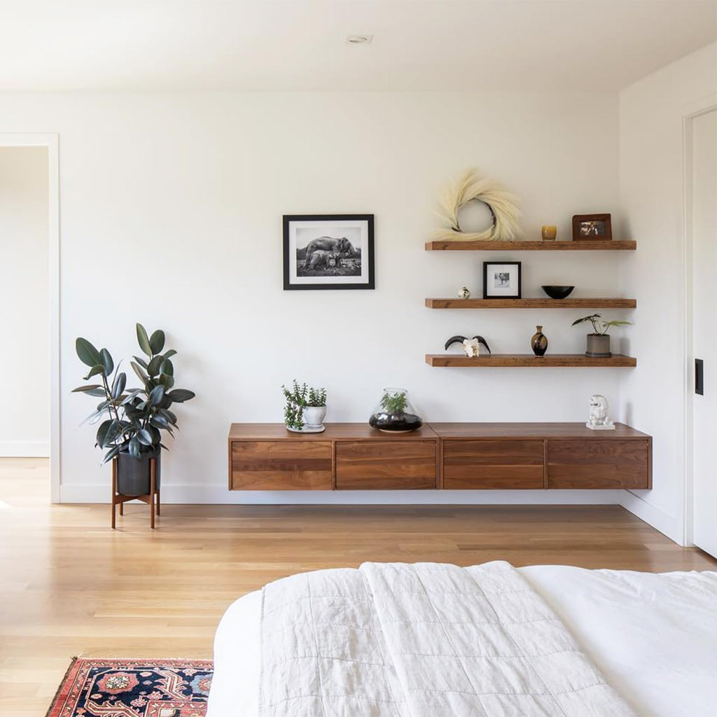 Extra Long Floating Shelves for Wall (Brown, Set of 2, 55.1")