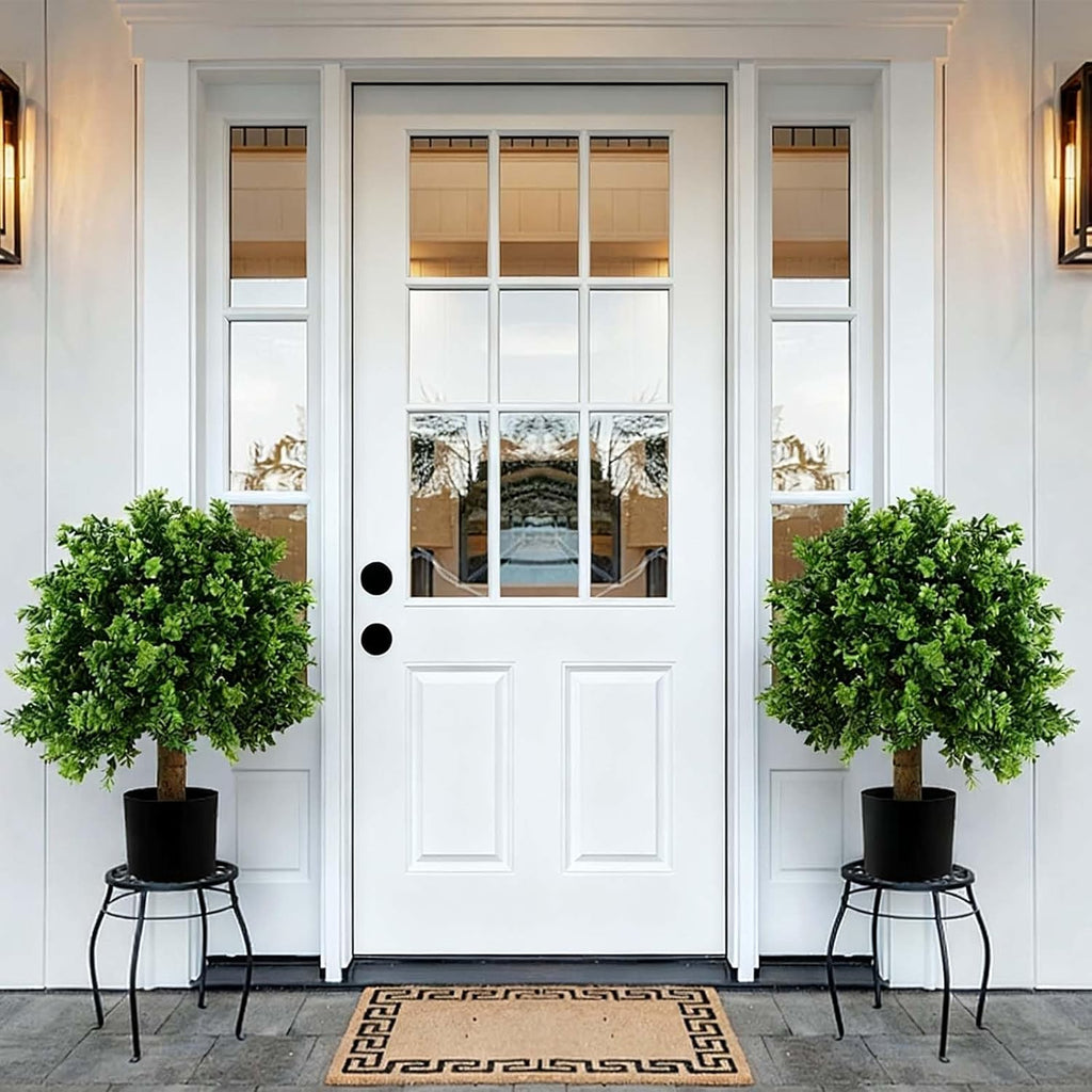 36 X 80 Exterior Door with Glass, Modern Front Door for House Exterior, Entry Doors for Home, Primed Fiberglass, Left