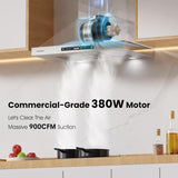 30 Inch Copper Wall Mount Range Hood 900 CFM Tunable LED Lighting Convertible Ducted/Ductless Full Copper Motor