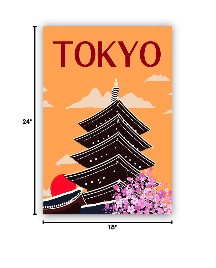 Japan Tokyo Travel Poster, Tokyo Cityscape and Landmark Poster Wall, Home Wall, Office Wall Decor, Posters, Tokyo