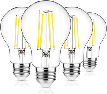 60W Equivalent E26 LED Filament Light Bulbs, 850LM Daylight White 5000K LED Edison Bulb, Non-Dimmable 6W A19 LED Bulb