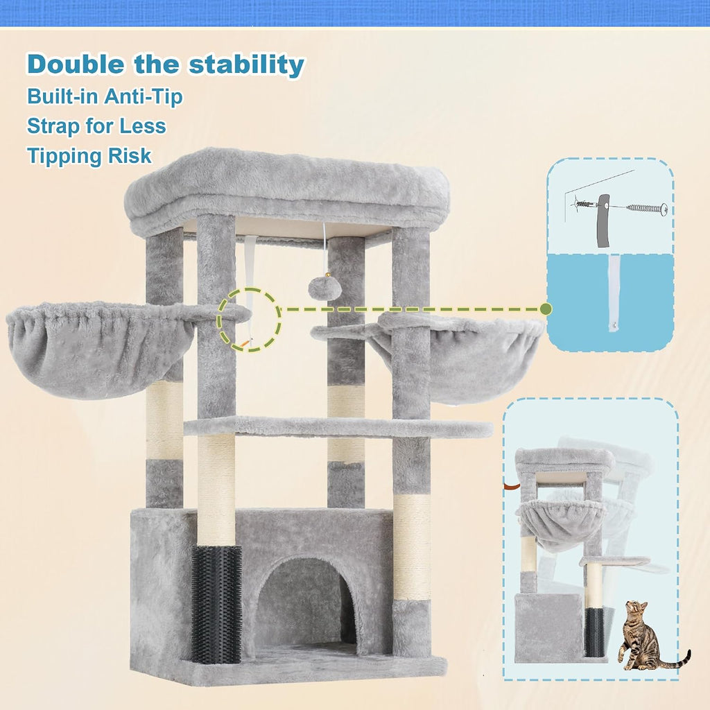 Cat Tree Tower with Large Platform, Spacious Condo