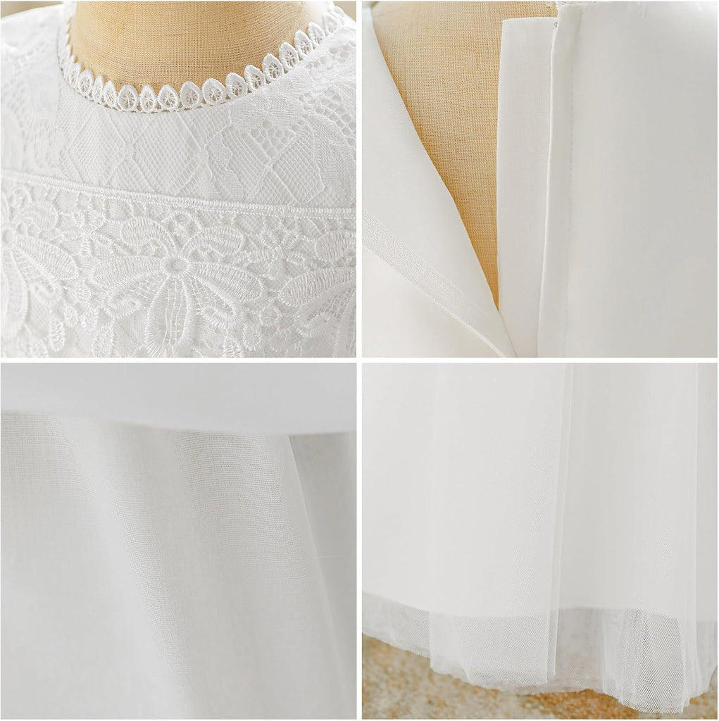 Infant Baby Girl Baptism Lace Dress for Christening Wedding Pageant