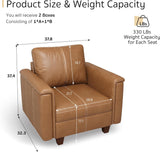 Modern Lounge Chair — Brown Faux Leather