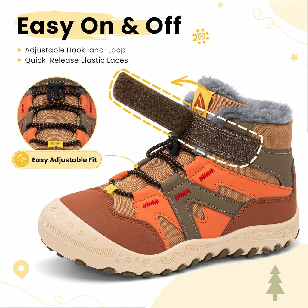 Kids Hiking Boots Boys Girls Winter Snow Boots for Cold Weather