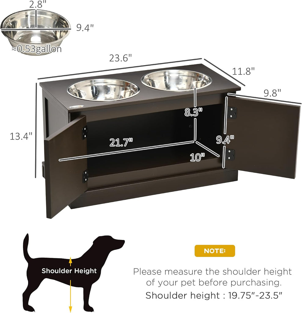 Elevated Dog Bowls for Large Dogs Raised Pet Feeder Station Coffee