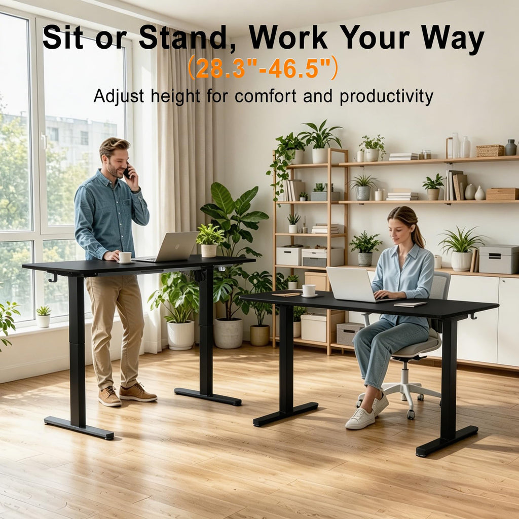 55 Inch Height Adjustable Standing Desk, Black