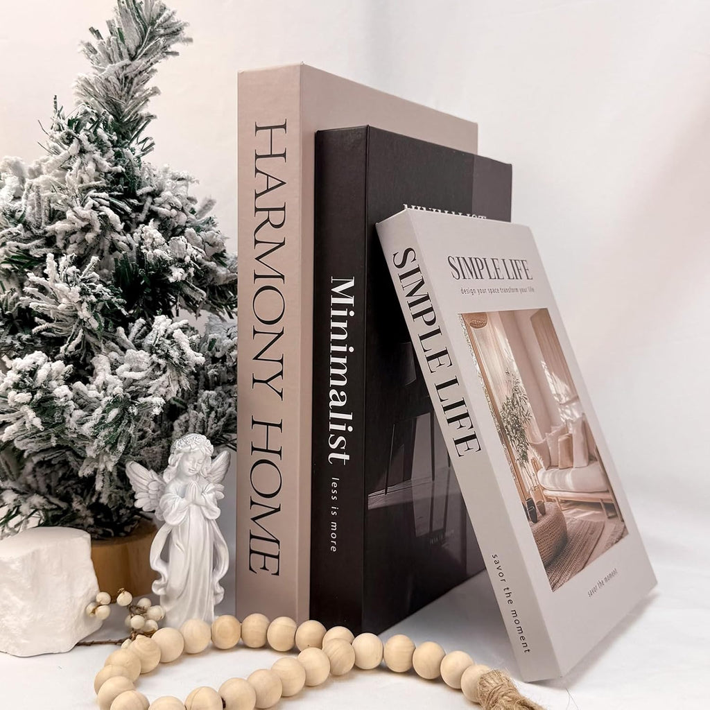 Beautiful Coffee Table Books, Neutral Fashion Decorative Books Bookshelf, Modern Room Decor Aesthetic, Fake Faux Book
