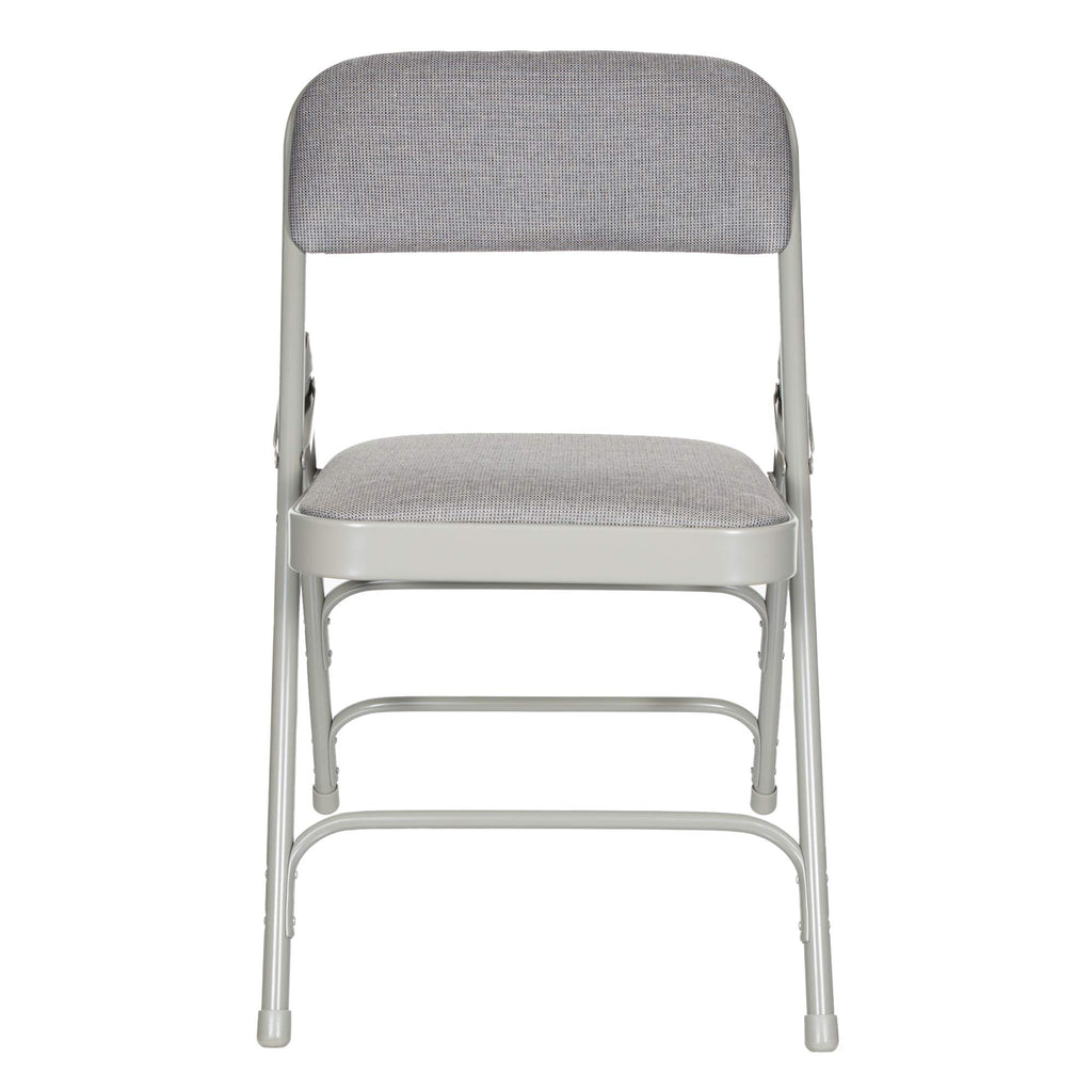 Series Heavy-Duty Premium Fabric Padded Upholstery Double-Hinged Triple-Braced Folding Chairs (4-Pack, Slate