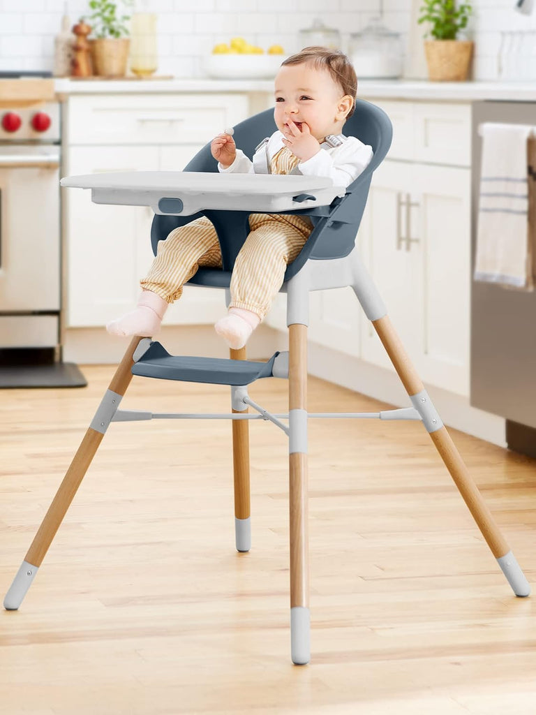 Baby High Chair 4 in 1 Convertible High Chair, EON, Slate Blue