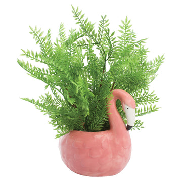 Flamingo Ceramic Planter Pot with Drainage Hole