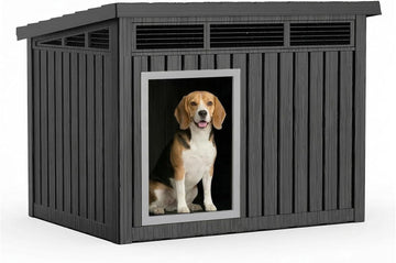 Dog House Outdoor & Indoor, Medium Size, Black