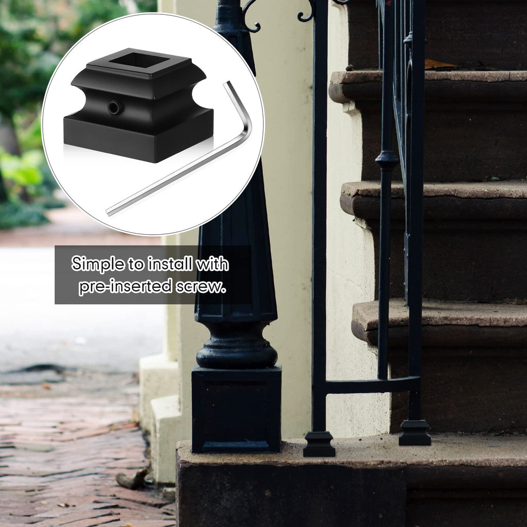 36 Pcs Iron Baluster Shoes Bulk, 1/2'' Square Stair Shoe with Screw