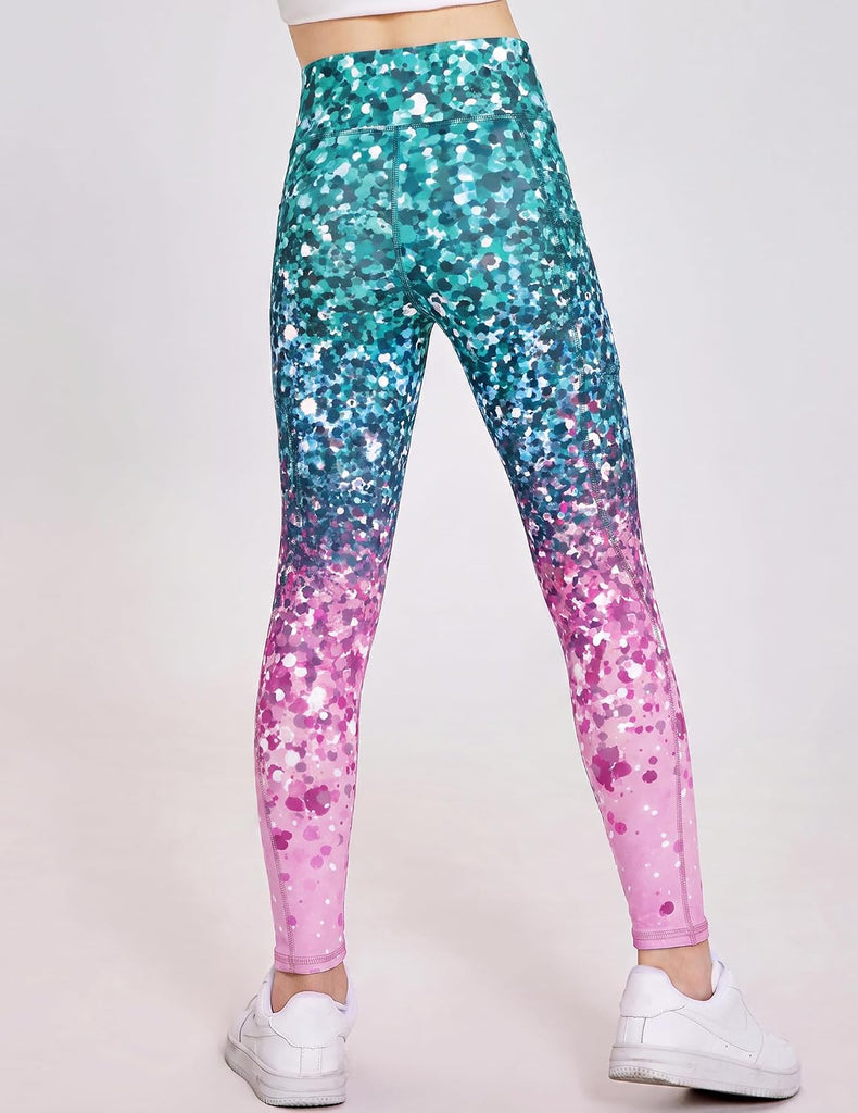 Girls Athletic Leggings with 4 Pockets Kids Workout Yoga Pants
