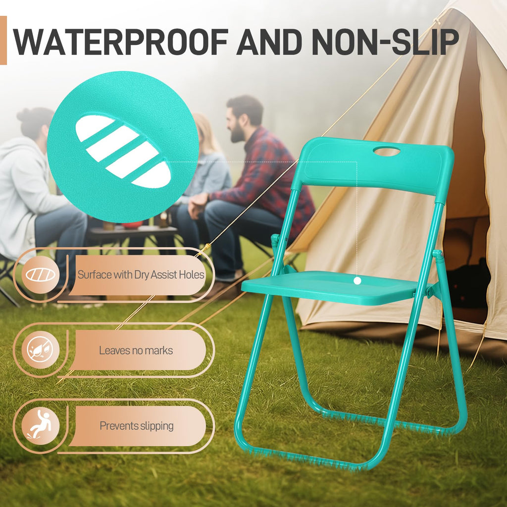 10 PCS Plastic Folding Chair, Lightweight Chair, Mint Green
