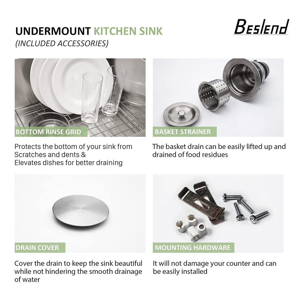 33 Undermount Double Bowl Kitchen Sink