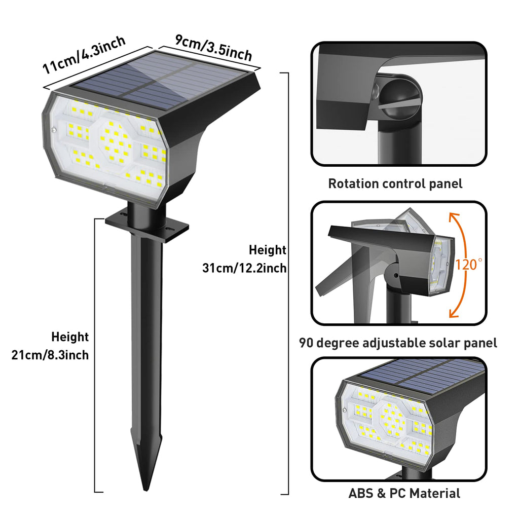 Solar Lights Outdoor Waterproof - 4 Pack (Cool White)