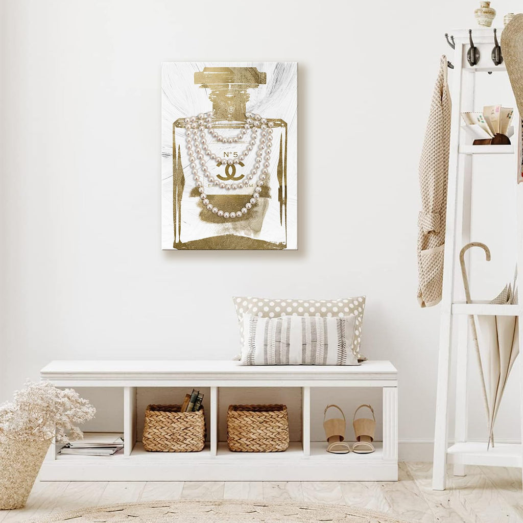 Vintage Perfume Bottle Canvas Wall Art Modern Luxury Posters Print Fashion Glam Poster Picture Make up Room Home