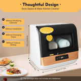 Countertop Mini Dishwasher, Portable 3 Washing Programs Dish Cleaner, Air-Dry Function Compact Dishwashing