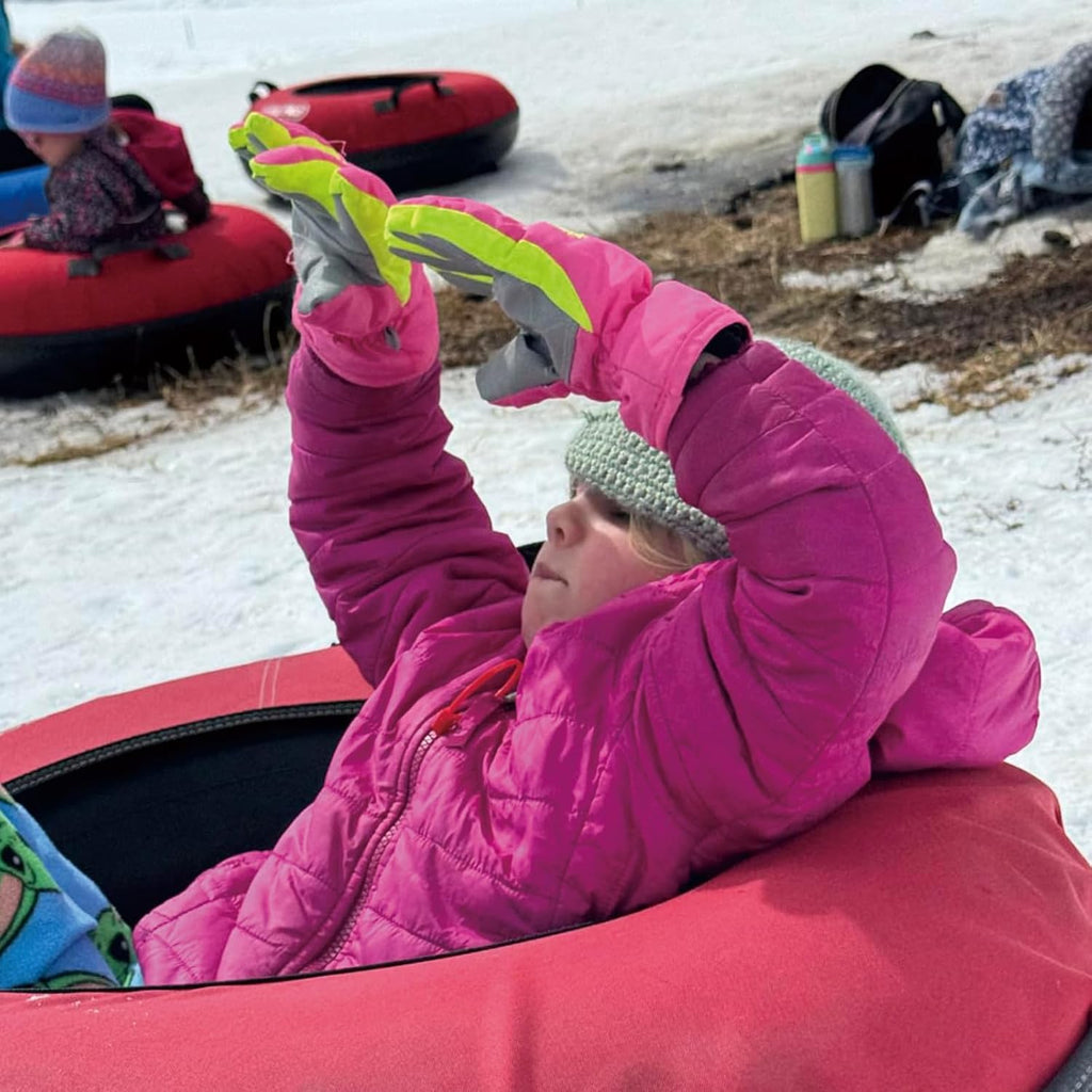 Kids Ski Snow Gloves, Water-Resistant Winter Mittens Boys Girls