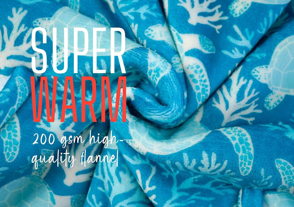 Sea Turtle Gifts for Women Girls, Wearable Flannel Blanket Hoodie, Oversized Flannel Hooded Blanket Sweatshirt, One