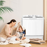 Portable Washing Machine, 20lbs Washer and Spinner Combo, Twin Tub 12lbs Wash & 8lbs Spin, Mini Compact Laundry