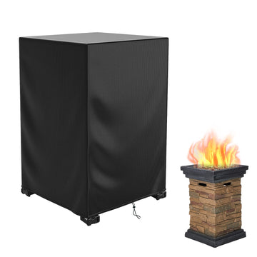 Pit Cover Square Waterproof, 21.6"L x 21.6"W x 35.4"H Durable Gas Outdoor Firepit Cover, Patio Fireplace Cover