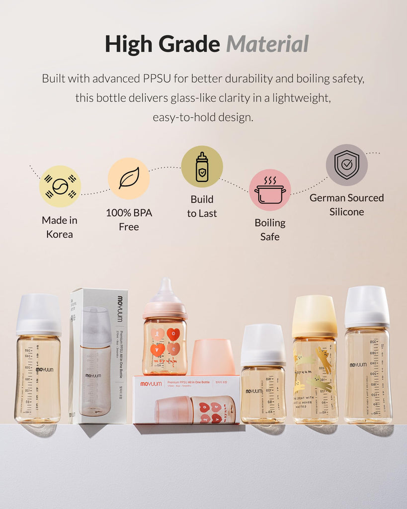 3rd Gen PPSU Baby Bottle | Premium Anti-Colic Feeding Bottle, Microplastic & BPA Free, Natural Fit Breastfeeding