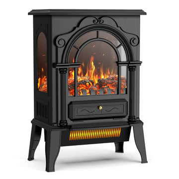 22" Electric Fireplace Heater, 1500W Freestanding Electric Fireplace Stove