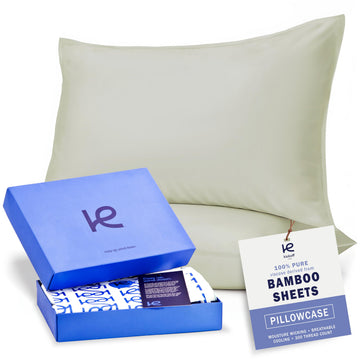 Viscose Bamboo Pillowcase, King, Set of 2, 100% Organic Hidden Zippered Viscose Bamboo Pillow Case King Size, Cooling
