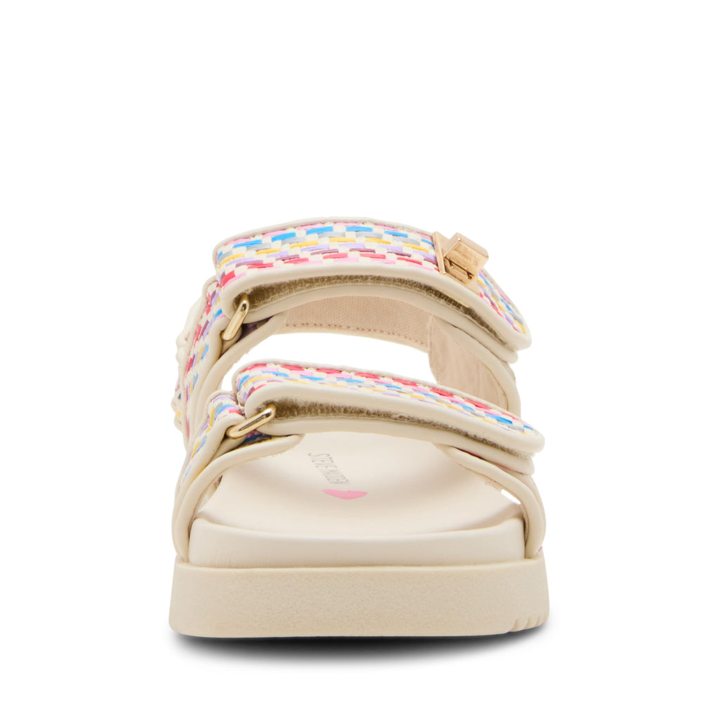 Madden Girl's Mona Flat Sandal, Stripe Multi, 5