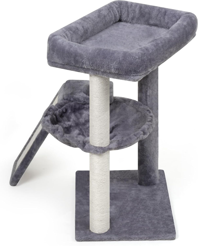 YOUPET Cat Tree with Cat Scratching Post for Indoor Cats, Cat Tower with Scratching Board and Playful Toy Balls