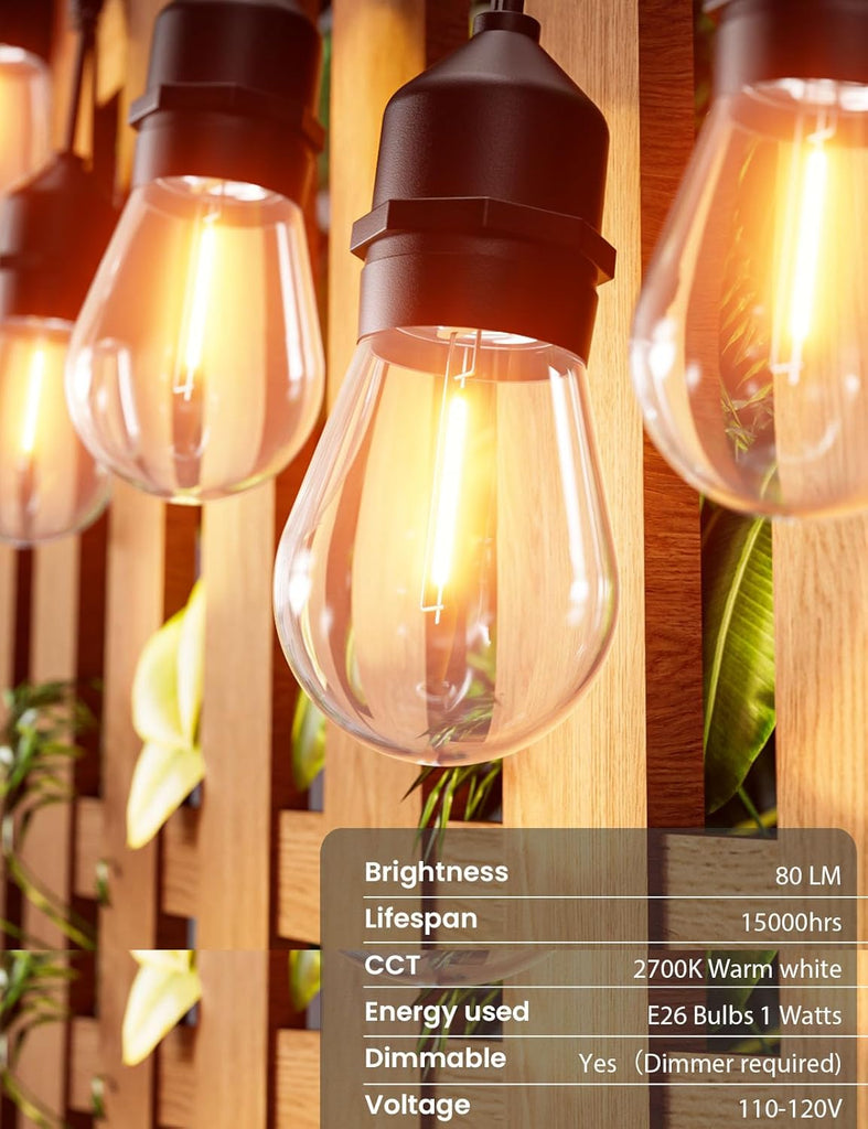 Outdoor String Lights for Outside 200 FT Waterproof Commercial Grade