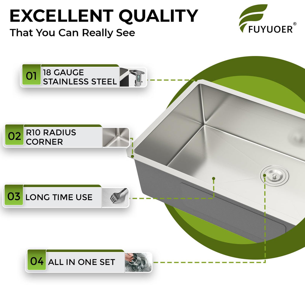 33 Undermount Stainless 33x19 Inch Sink Single Bowl