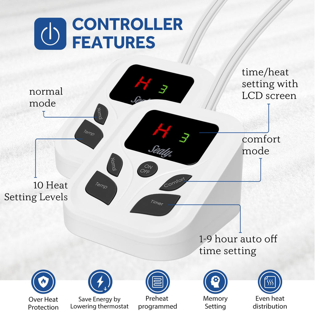 Heated Mattress Pad Cal King Size with Dual Control 10 Heat Settings