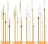 4 Set 5 Arm Gold Candle Holder, Mjkeomo 41.3'' Tall Candelabra Centerpieces for Tables Gold Candlesticks Holder for