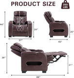 Electric Power Recliner Chair, PU Leather Home Theater Seating with Power Headrest